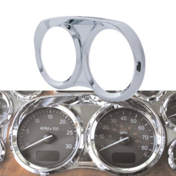 Peterbilt 2006+ Dual MPH / RPM Gauge Cover Raney's Truck Parts