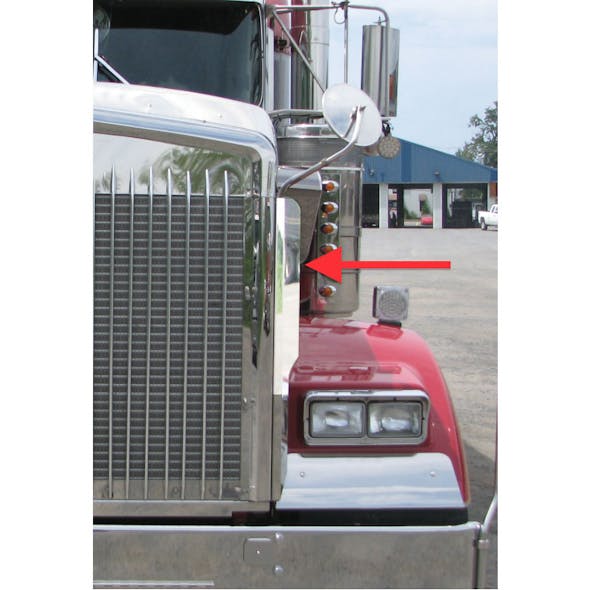 Kenworth W900L Side Grill Deflectors Stainless Steel