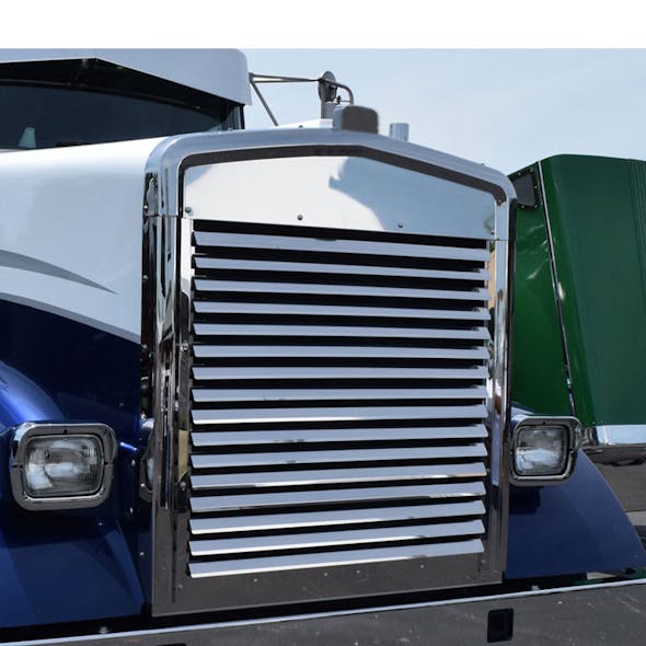 Kenworth W900L Replacement Stainless Steel Grill Angle
