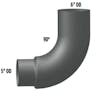  Freightliner Classic 6" Reduce to 5" OD Chrome Elbow - Dimensions