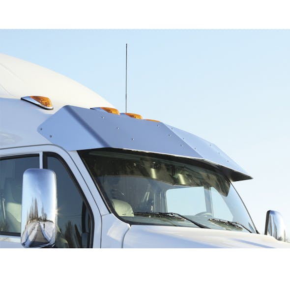 Peterbilt 387 587 Sleeper Truck 20" Drop Visor On White Truck