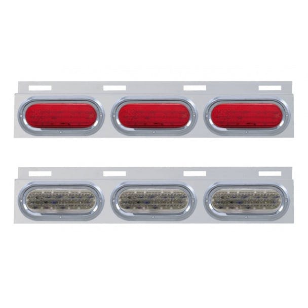 Stainless Top Mud Flap Light Brackets With 3 Oval LED Lights