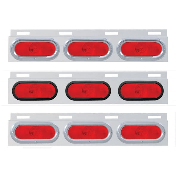 Stainless Top Mud Flap Light Bracket With 3 Oval Incandescent Lights