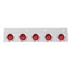 Stainless Top Mud Flap Light Brackets With LED Lights Beehive - Red LED / Red Lens with Chrome Visor Bezel