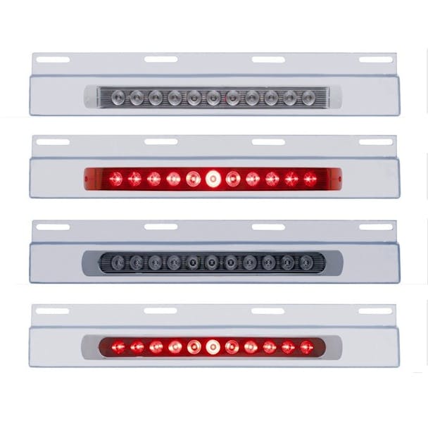 Stainless Top Mud Flap Light Bracket With 11 LED 17" Light Bar