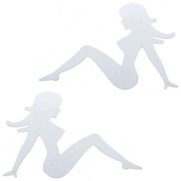 Chrome Trucker Mudflap Girl Logo Cutouts