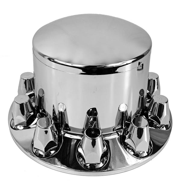 Chrome Rear Axle Wheel Cover With Removable Hubcap & Lug Nut Covers