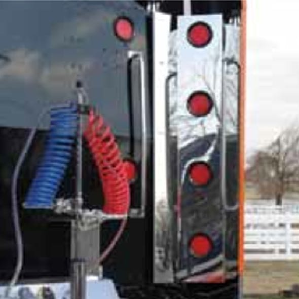 Peterbilt 389 Sleeper Corner Filler Panels with LED Lights By Valley Chrome