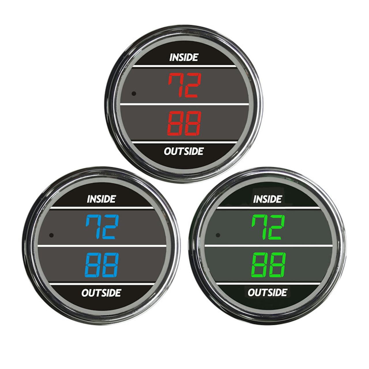 52mm Dual Inside/Outside Air temp Thermometer Gauge Meter BLUE LED