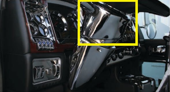 Kenworth Peterbilt 2006 and Newer Chrome Upper Steering Column Cover