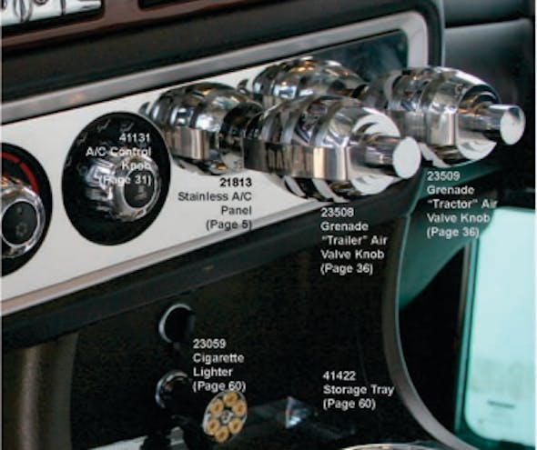 Kenworth 2006+ Stainless Steel AC Gauge Dash Panel Trim