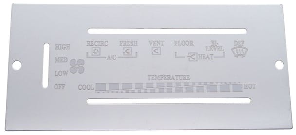 Peterbilt 1987-1995 Stainless Steel AC Control Plate