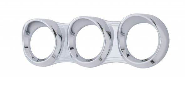 Peterbilt 2006+ Horizontal Chrome 3 Gauge Cluster Cover