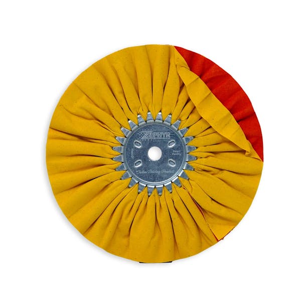 Zephyr Yellow #4 Fast Cut Medium Heavy Cutting Airway Buffing Wheel 8" Diameter Flat