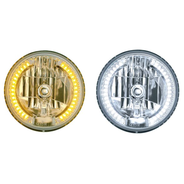 7" Round Crystal Headlight With 34 Auxiliary LEDs