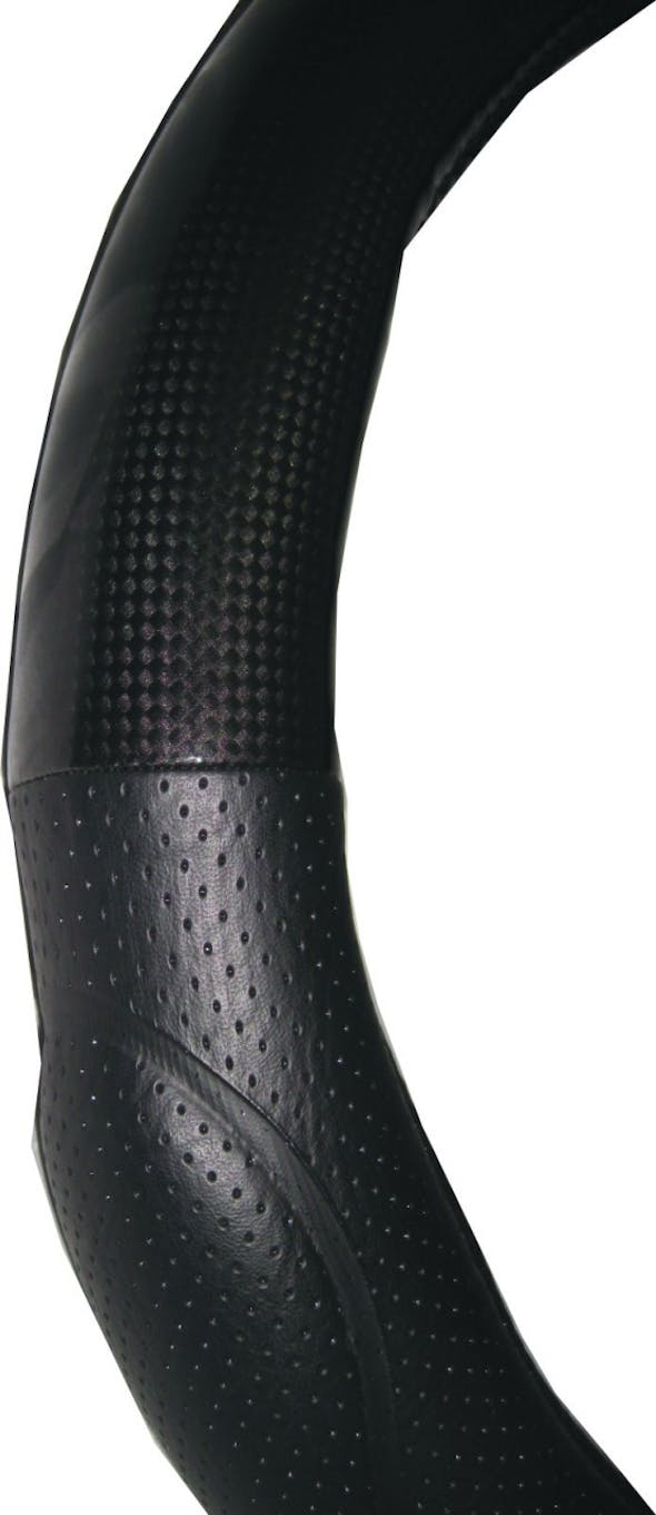 18" Memory Foam Black Carbon Fiber Style Steering Wheel Cover