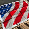 Kenworth W900L Extended Hood American Flag Bug Screen - Flat