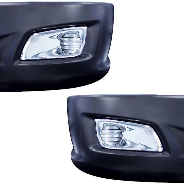 Kenworth T660 Chrome Front Bumper Light Bezel - On Bumper (Bumper Not Included)