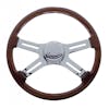18" Mahogany 4 Chrome Spoke Steering Wheel