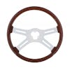 18" Mahogany 4 Chrome Spoke Steering Wheel alt